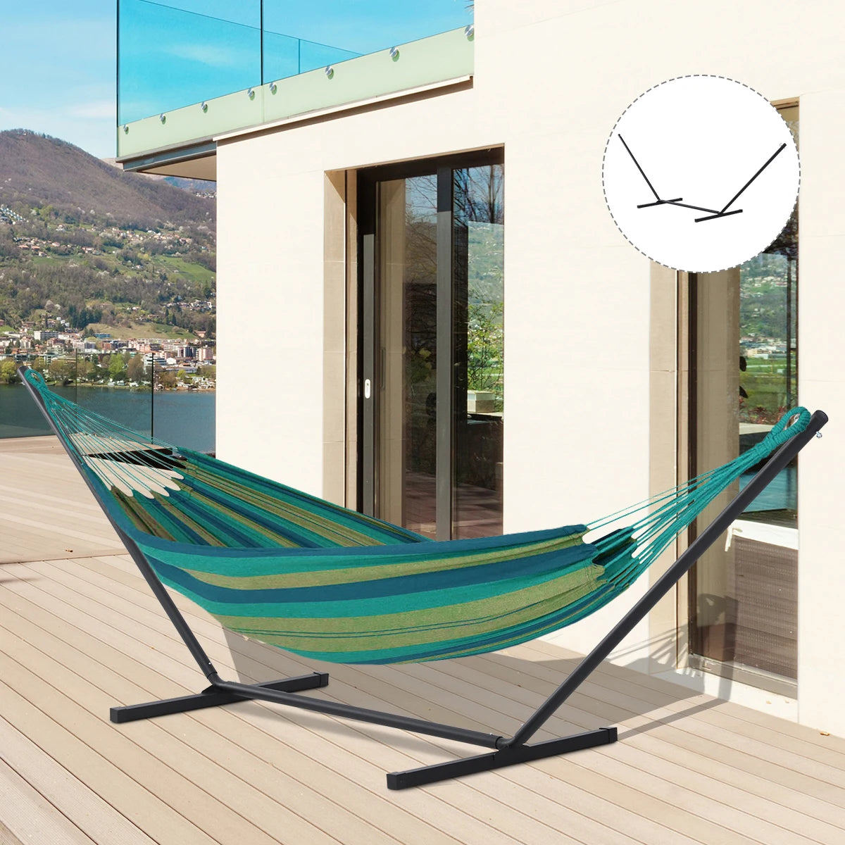 Outsunny 3.6m Extra-long Universal Hammock Stand Metal Frame Garden Camping Picnic Outdoor Patio Replacement  Stand Only