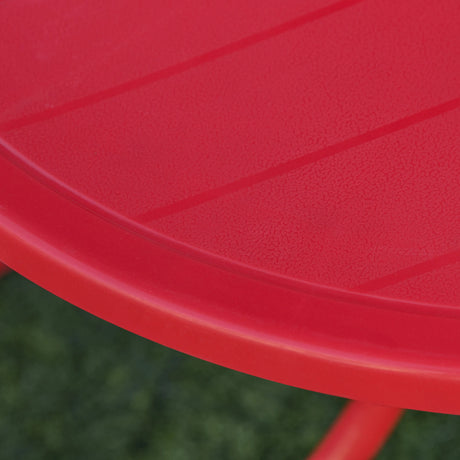 Outsunny Kids Folding Picnic Table Chair Set w/ Parasol, Red