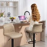 HOMCOM Bar Stools Set of 2, PU Leather Barstools with Backrest and Footrest for Kitchen, Counter, Breakfast Bar, Light Brown