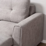 HOMCOM Linen-Look 'L' Storage Sofa Bed - Light Grey