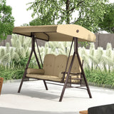 Outsunny Three-Seater Garden Swing Chair - Brown