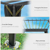 Outsunny 3.6 x 3 m Pergola with Retractable Roof Canopy, Curtains, Aluminium Garden Pergola Gazebo Sun Shade Shelter, Dark Grey