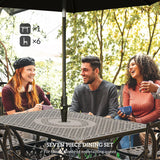 Outsunny Seven-Piece Cast Aluminium Garden Dining Set - Bronze Tone