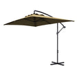 Outsunny 3m Square Canopy Cantilever Parasol, with Cross Base - Brown