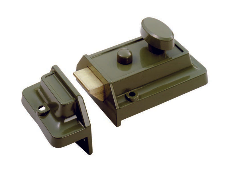 RIM CYLINDER NIGHTLATCH TRADITIONAL STYLE ( 60MM ) C/W BRASS CYLINDER - GREEN - EACH