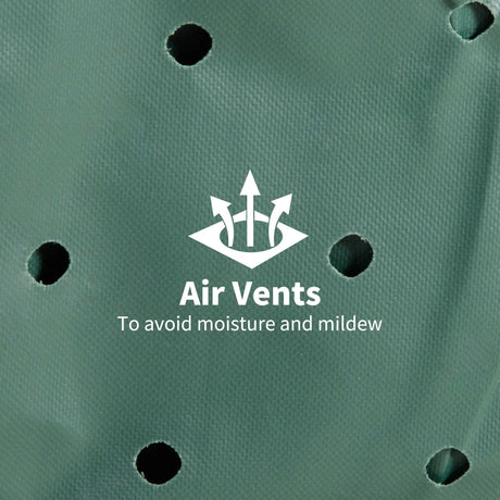 Outsunny Garden Patio Large Furniture Set Round Cover 600D Oxford Waterproof, 193 x 80H cm, Green