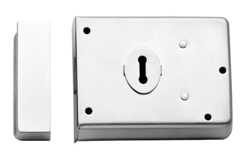 4X3" DUAL HANDED RIM DEADLOCK C/W 2 KEYS - POLISHED CHROME - EACH
