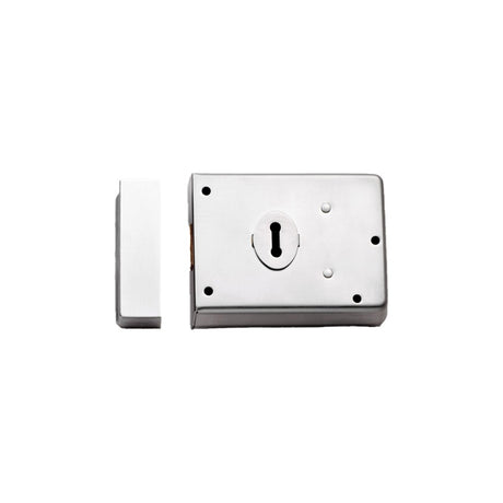 4X3" DUAL HANDED RIM DEADLOCK C/W 2 KEYS - SATIN CHROME - EACH