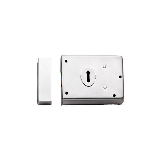 4X3" DUAL HANDED RIM DEADLOCK C/W 2 KEYS - SATIN CHROME - EACH