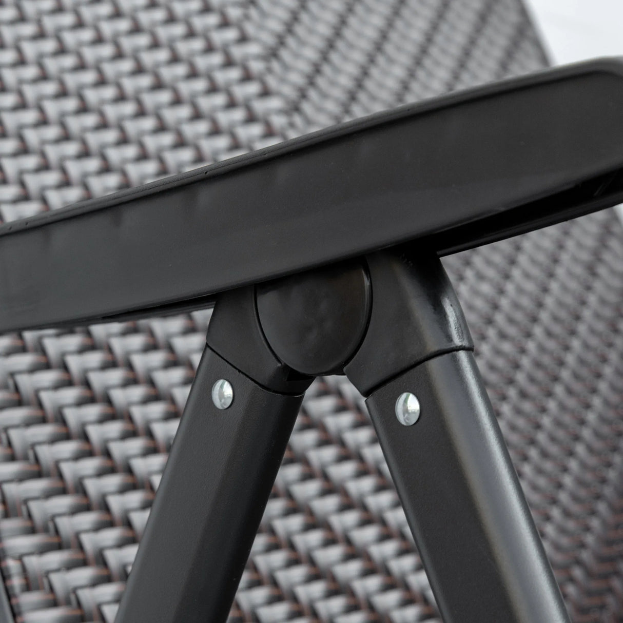 Outsunny Set of Two Folding Garden Chairs, with Seven-Position Adjustable Backs - Brown