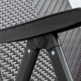 Outsunny Set of Two Folding Garden Chairs, with Seven-Position Adjustable Backs - Brown