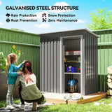 Outsunny 5x3 Storage Shed with Sliding Door and Sloped Roof for Garden, Light Grey