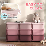 HOMCOM Kids Storage Unit, with Nine Drawers - Pink
