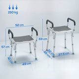 HOMCOM 57-69cm Aluminium Frame Bath Seat
