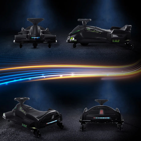 HOMCOM 12V Kids Electric Go Kart with Music, LED Lights, Slow Start, Black