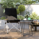 Outsunny Portable Camping Chair for Adults, High Back Folding Chair with Padded Seat and Carry Bag, Outdoor Recliner for Hiking, Fishing, Beach and Picnic, Black