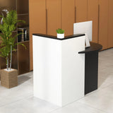 Reception Desk with Lockable Drawer and Adjustable Shelf for Office-Black