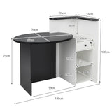 Reception Desk with Lockable Drawer and Adjustable Shelf for Office-Black