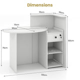 Reception Desk with Lockable Drawer and Adjustable Shelf for Office-White