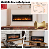 102/127 cm Wall Mounted Recessed Freestanding Electric Fireplace-Size 1