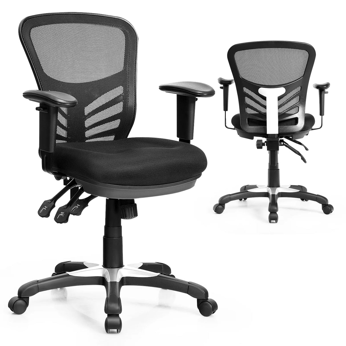 Ergonomic Mesh Recliner Chair with Adjustable Backrest for Gaming