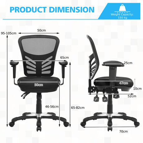 Ergonomic Mesh Recliner Chair with Adjustable Backrest for Gaming