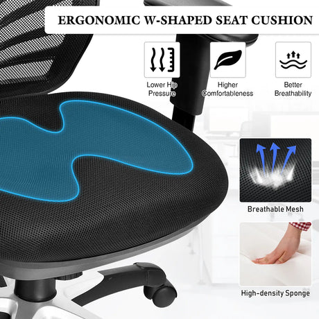Ergonomic Mesh Recliner Chair with Adjustable Backrest for Gaming