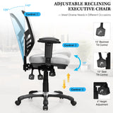 Ergonomic Mesh Office Chair with Adjustable Back Height and Armrests-Gray