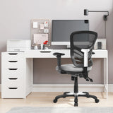 Ergonomic Mesh Office Chair with Adjustable Back Height and Armrests-Gray