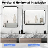 Rectangle Bathroom Mirror with Shatter-Proof Film and Expansion Screws