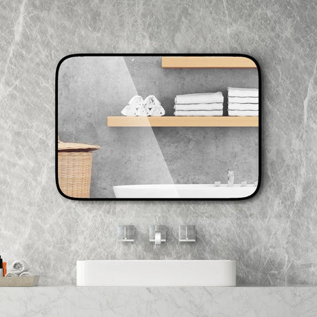 Rectangle Bathroom Mirror with Shatter-Proof Film and Expansion Screws