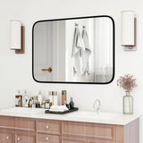 Rectangle Bathroom Mirror with Shatter-Proof Film and Expansion Screws