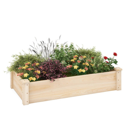 Raised Garden Bed Fir Wood Wooden Square Wood Planter Box for Garden