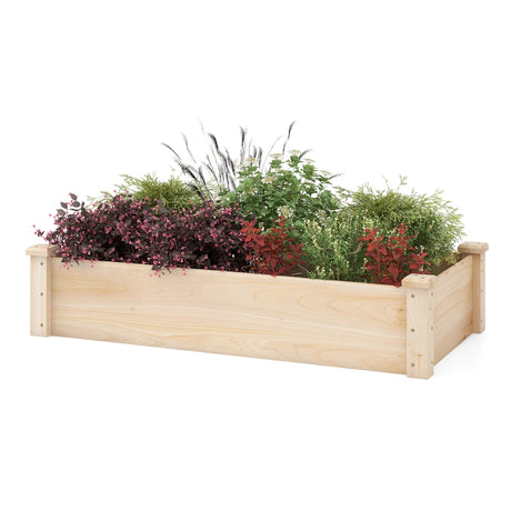 Raised Garden Bed Fir Wood Wooden Square Wood Planter Box for Garden