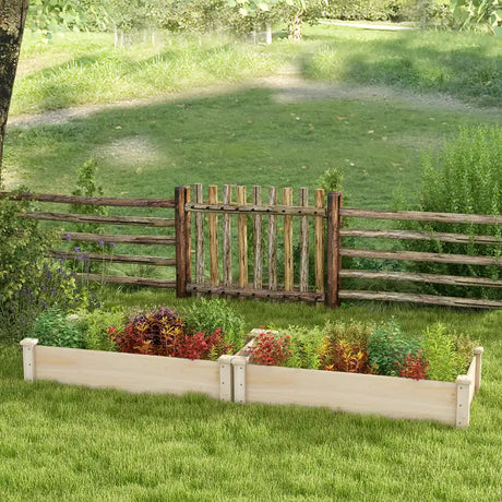 Raised Garden Bed Fir Wood Wooden Square Wood Planter Box for Garden