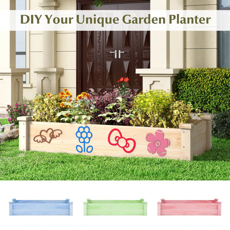 Raised Garden Bed Fir Wood Wooden Square Wood Planter Box for Garden