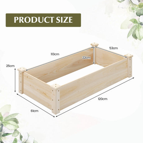 Raised Garden Bed Fir Wood Wooden Square Wood Planter Box for Garden