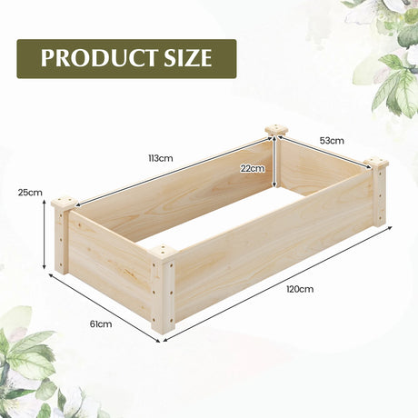 Raised Garden Bed Fir Wood Wooden Square Wood Planter Box for Garden