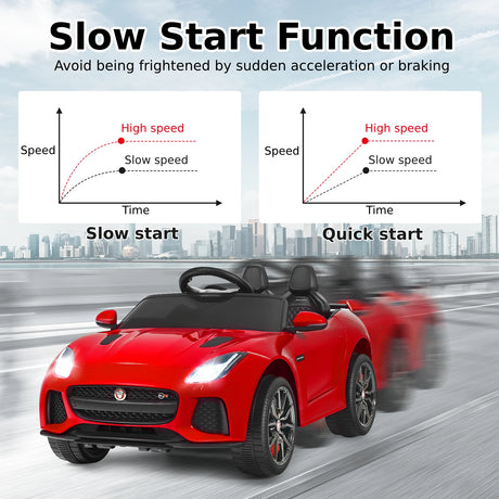 12V Jaguar F-Type SVR Kids Ride On Car with Remote control-Red