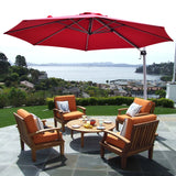 11 Feet Patio Offset Cantilever Umbrella 360 Rotation Aluminum Tilt-Red