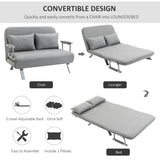 HOMCOM Two-Seater Click-Clack Sofa Bed - Light Grey