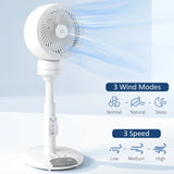 HOMCOM 9'' Air Circulator Fan 3 Speed 3 Mode, 70 Oscillation 90 Vertical Tilt, Remote Controller, for Living Room, Bedroom, Office, White