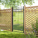 Outsunny Galvanised Steel Garden Gate, Outdoor Fence Gate Security Barrier with Lock, Keys and Handle, Outdoor Entrance Way Door with Classic Finials, 105 x 204 cm, Black
