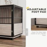 PawHut 80cm Furniture Style Dog Crate Dog Cage End Table Indoor with 3 Doors Soft Washable Cushion, for Medium Sized Dogs