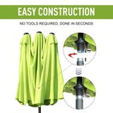 Outsunny Double-side Umbrella Parasol, 2.7x4.6Wx2.4H m-Grass Green