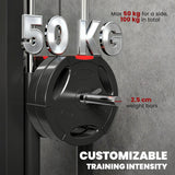 SPORTNOW Wall Mounted Lat Pull Down Machine, Crossover Cable Machine with High & Low Pulleys for Home Gym Full Body Workout