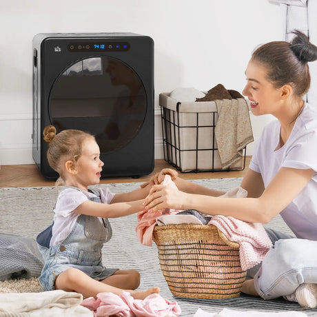 HOMCOM 4kg Compact 40-60C  Tumble Dryer - Black