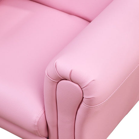 HOMCOM Toddler Chair Single Seater Kids Sofa Set, 54 x 42 x 41cm, Kids Sofa with Stool, Pink