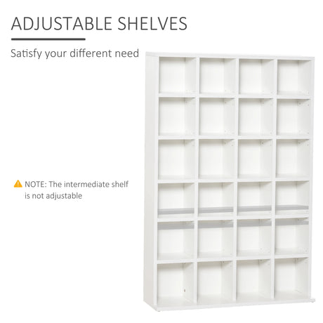 HOMCOM CD Storage Unit with Adjustable Shelves, 89 x 130.5 cm, White