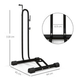 SPORTNOW Vertical & Horizontal Bike Rack Bicycle Storage Stand with Adjustable Hooks, Fits 6"-28" and 700c Bikes